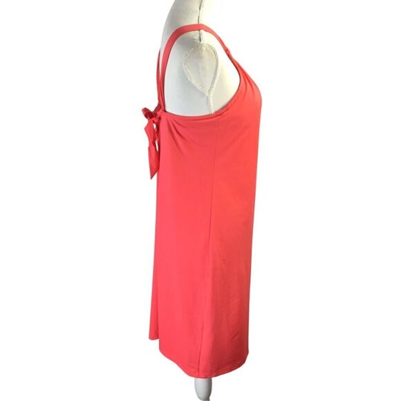Athleta Kokomo Swim Dress Melon Size M Built in Bra Tie Halter 739779 High Neck - Picture 5 of 10